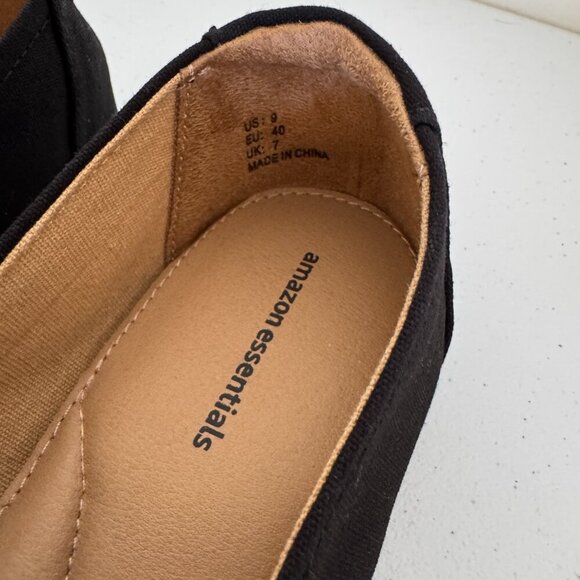 Amazon Essentials Black Slip-On Canvas Flats | Size 9 (NWOT) - Picture 2 of 6
